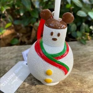 Disney Parks Mickey Snowman Christmas Ornament